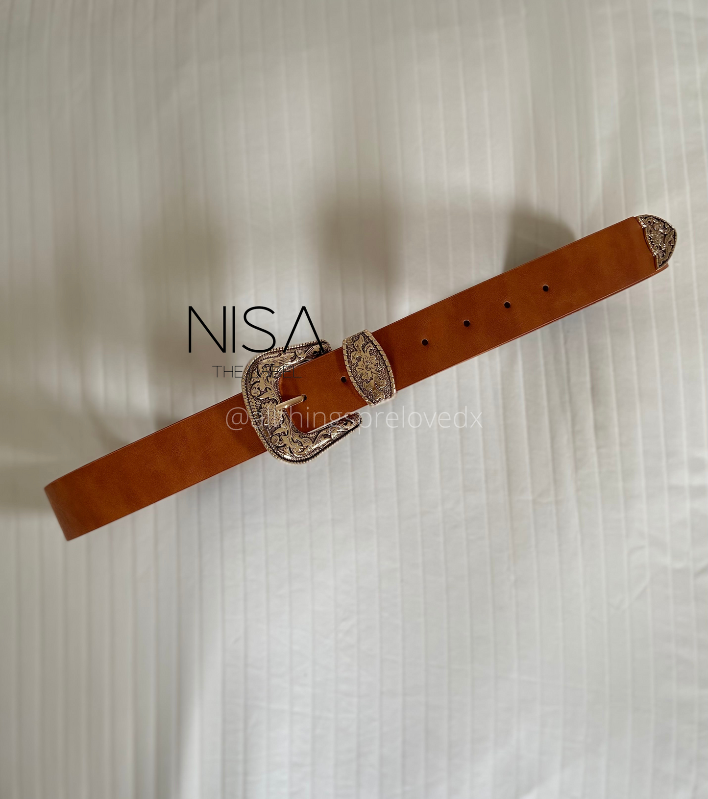 Vintage metal buckle basic belt