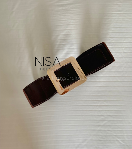 Rectangle buckle with hook waist cincher belt