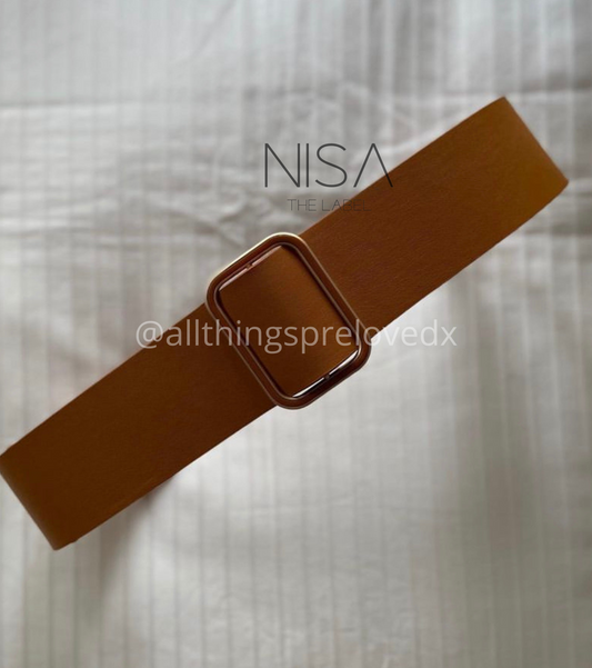 Rectangle buckle wide belt