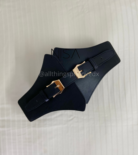 Double shell buckle waist cincher belt – NISA The Label